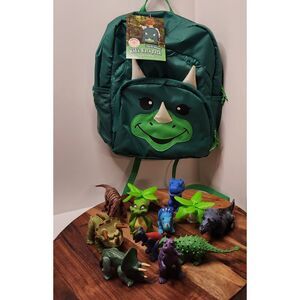 Dinosaur Toy Lot | Backpack + Figurines | Kids Playset
